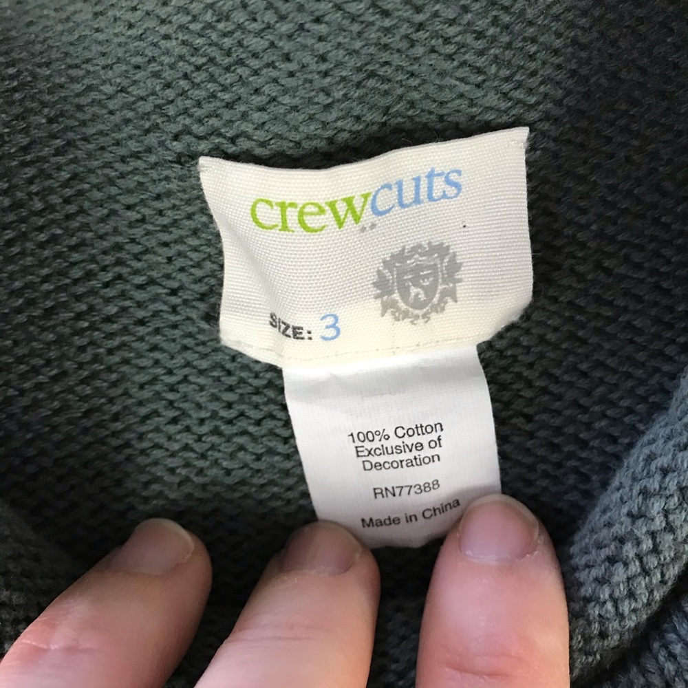 Crewcuts Sweater Size 3 Olive Green Shade - Picture 3 of 5